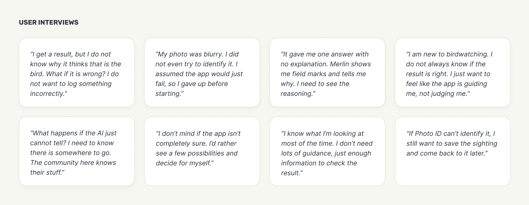 User interview quotes