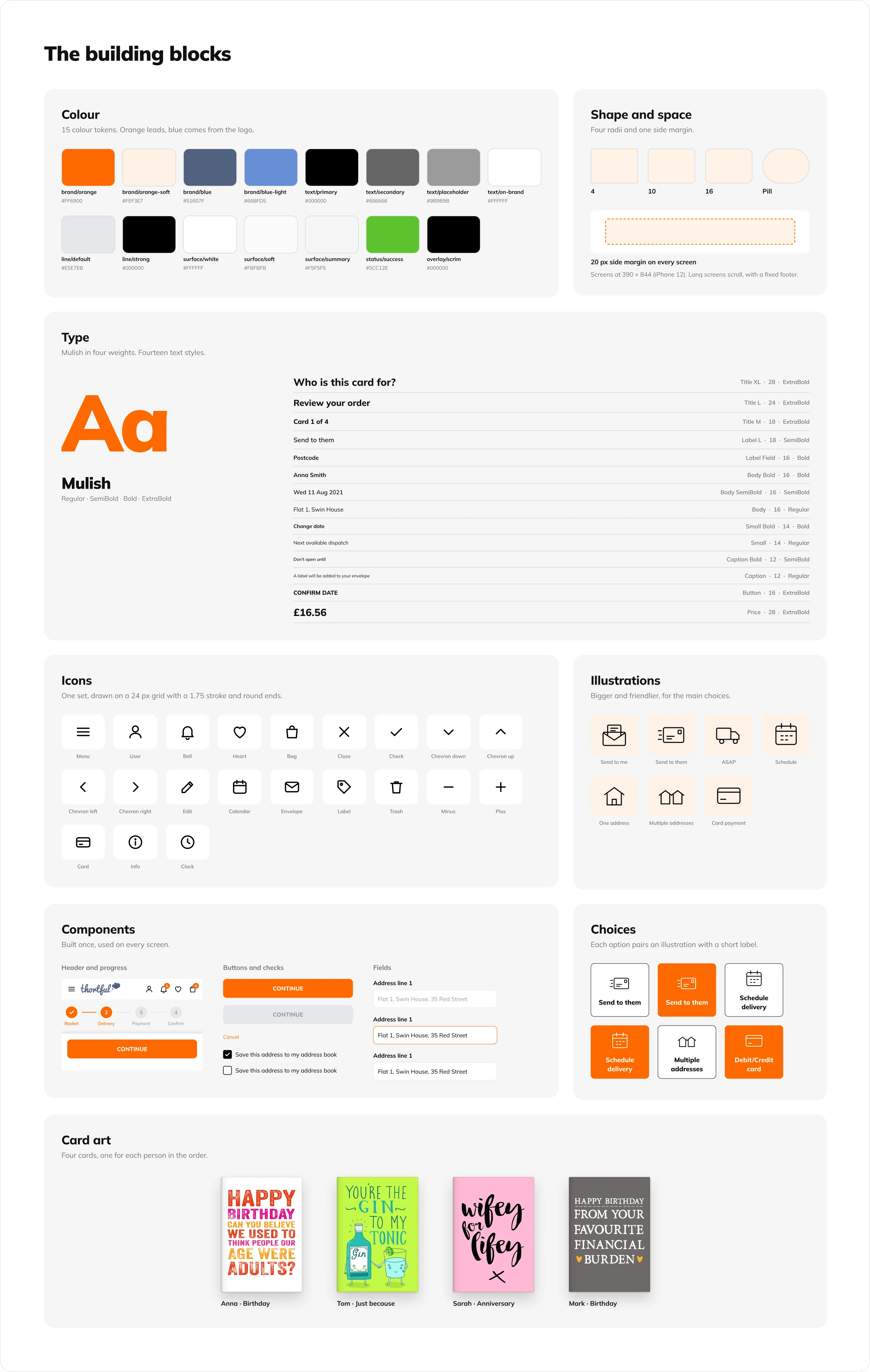 The building blocks of the checkout: the components every screen is made from